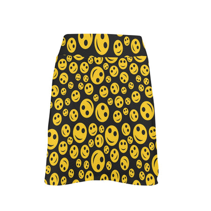 Smiley Face Emoji Print Design LKS304 17" Golf & Pickleball Skort with Pockets
