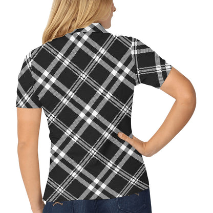 Madras Pattern Print Design 03 Women's Polo Shirt