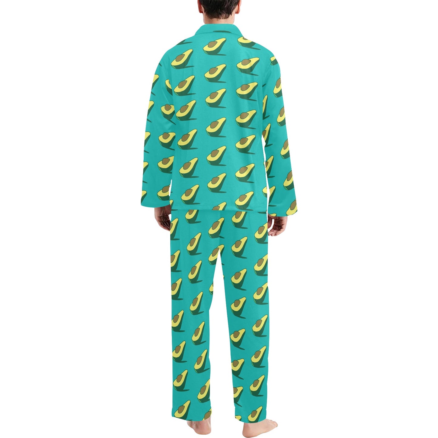 Avocado Pattern Print Design 03 Men's Long Pajama Set