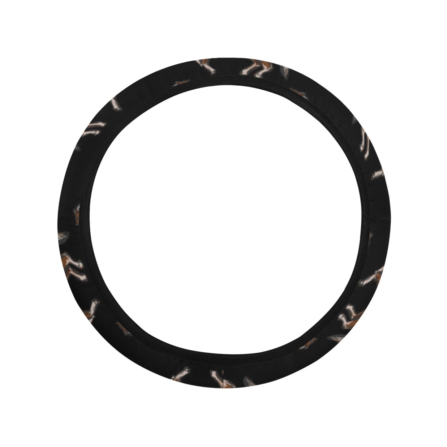 Horse Print Design LKS3010 Steering Wheel Cover with Elastic Edge