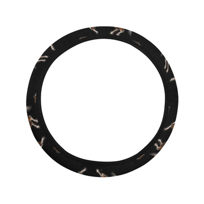 Horse Print Design LKS3010 Steering Wheel Cover with Elastic Edge