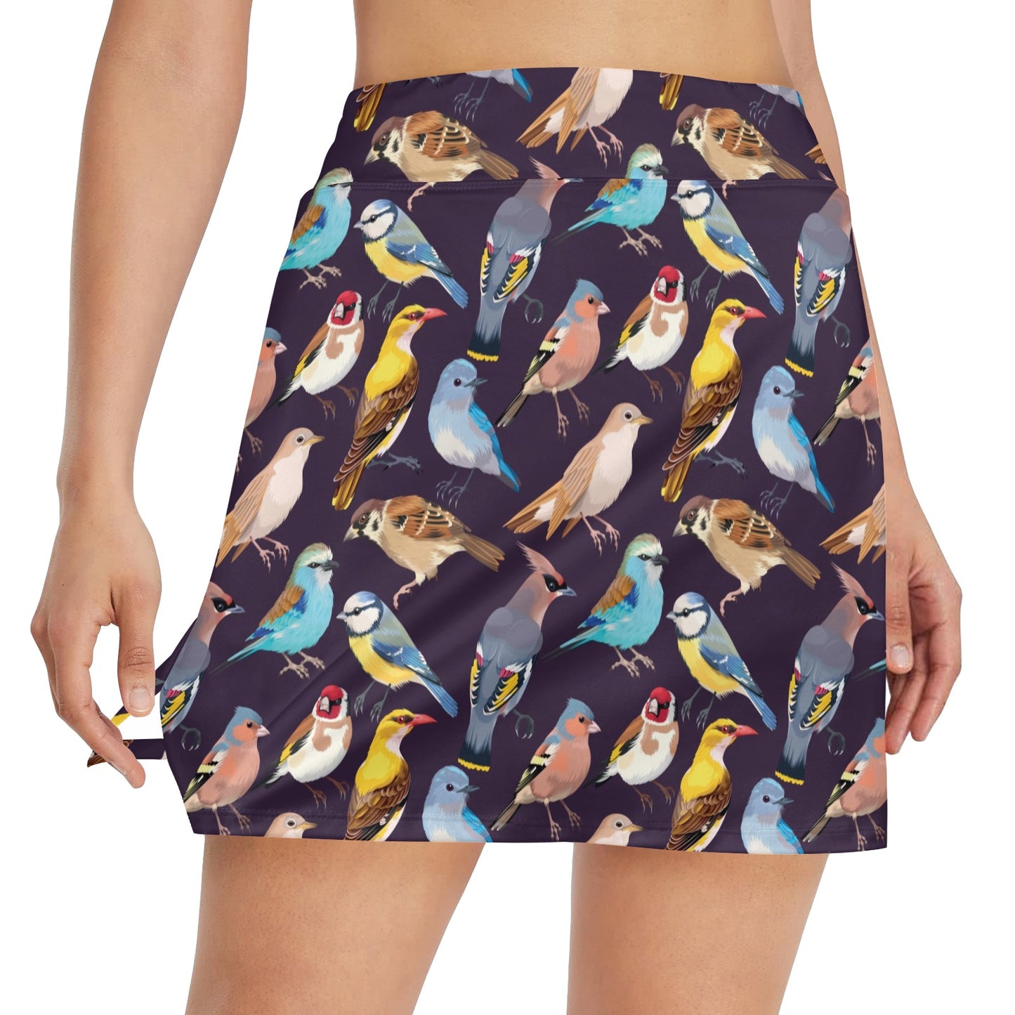 Bird Cute Print Pattern 17" Golf & Pickleball Skort with Pockets