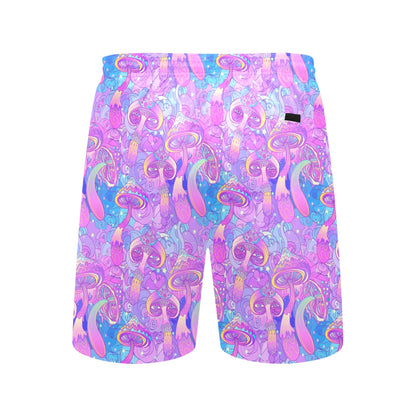 Psychedelic Trippy Mushroom Print Men's Swim Trunks Beach Shorts