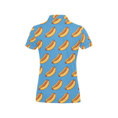 Hot Dog Pattern Print Design 02 Women's Polo Shirt