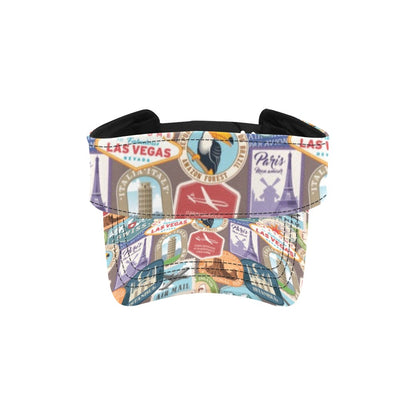 Travel Stamp Print Design LKS301 Unisex Sun Visor