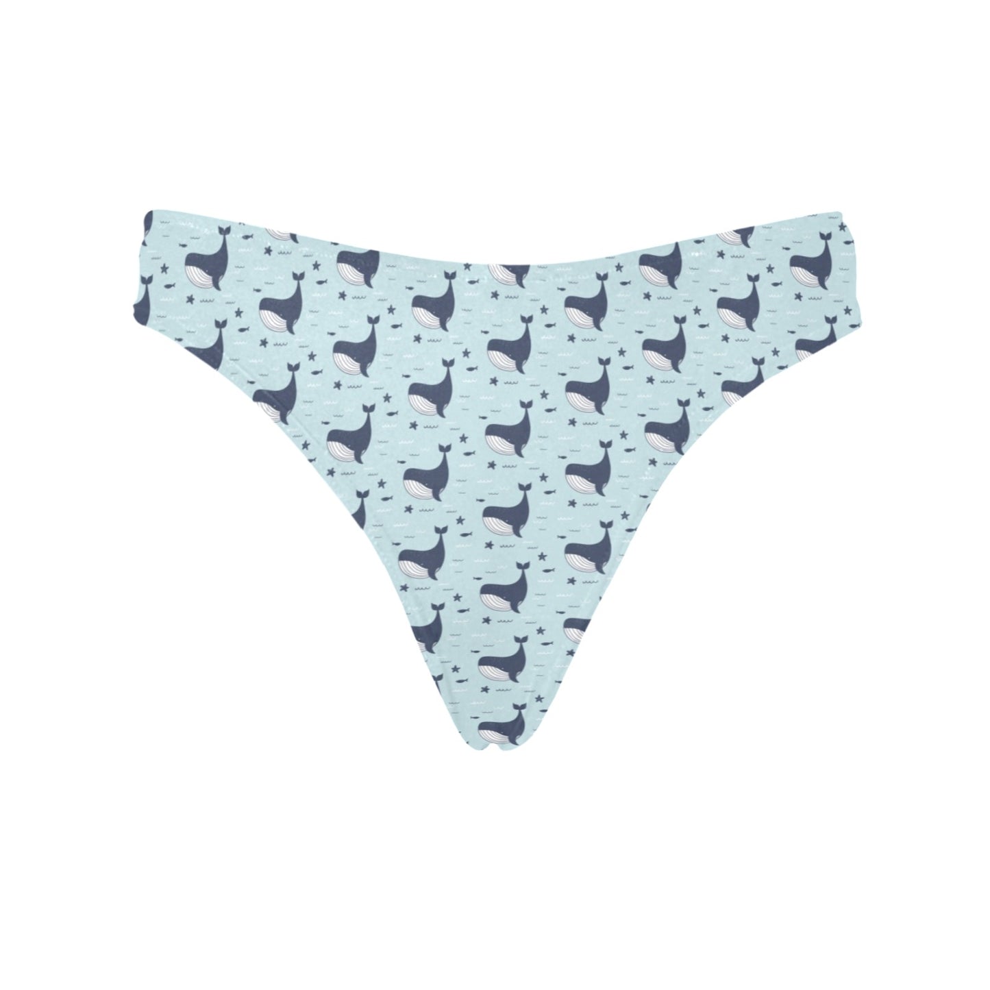 Whale Cute Design Themed Print Women's Thongs