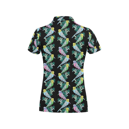 Budgerigar Pattern Print Design 03 Women's Polo Shirt