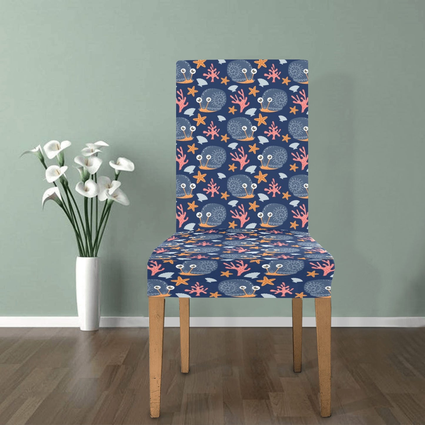 Snail Print Design LKS402 Dining Chair Slipcover