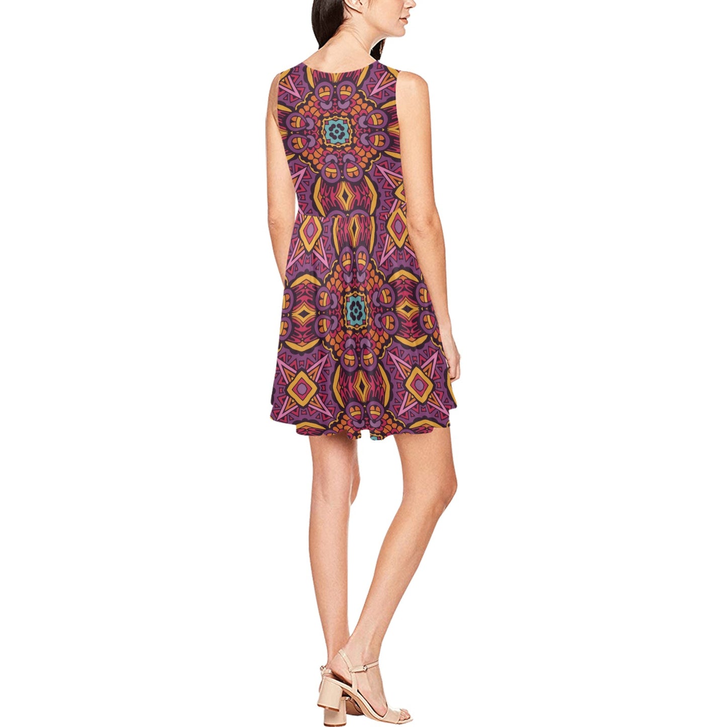Bohemian Pattern Print Design 10 Sleeveless Dress
