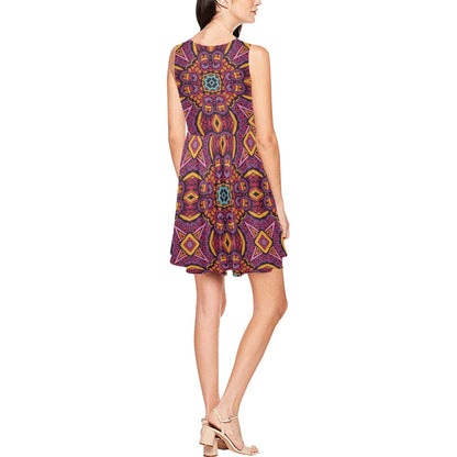 Bohemian Pattern Print Design 10 Sleeveless Dress
