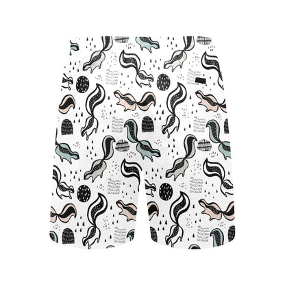 Skunk Print Design LKS303 Men's Swim Trunks Beach Shorts