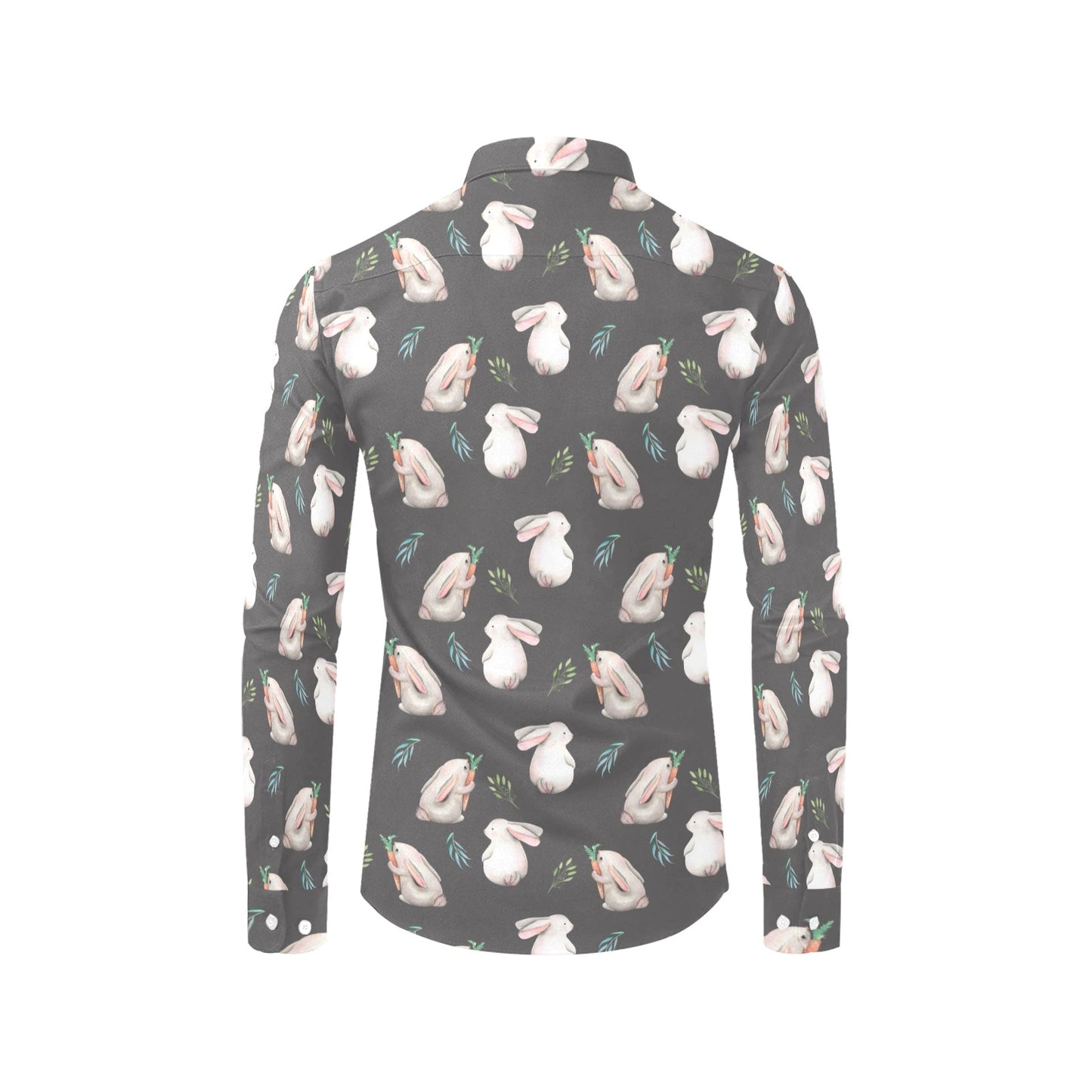 Rabbit Print Design LKS402 Men's Long Sleeve Dress Shirt
