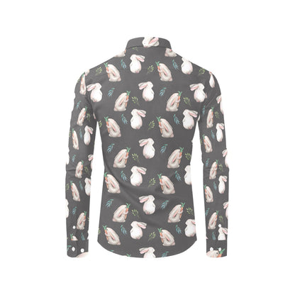 Rabbit Print Design LKS402 Men's Long Sleeve Dress Shirt