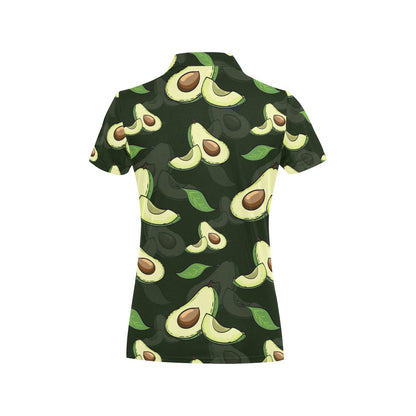 Avocado Pattern Print Design AC07 Women's Polo Shirt