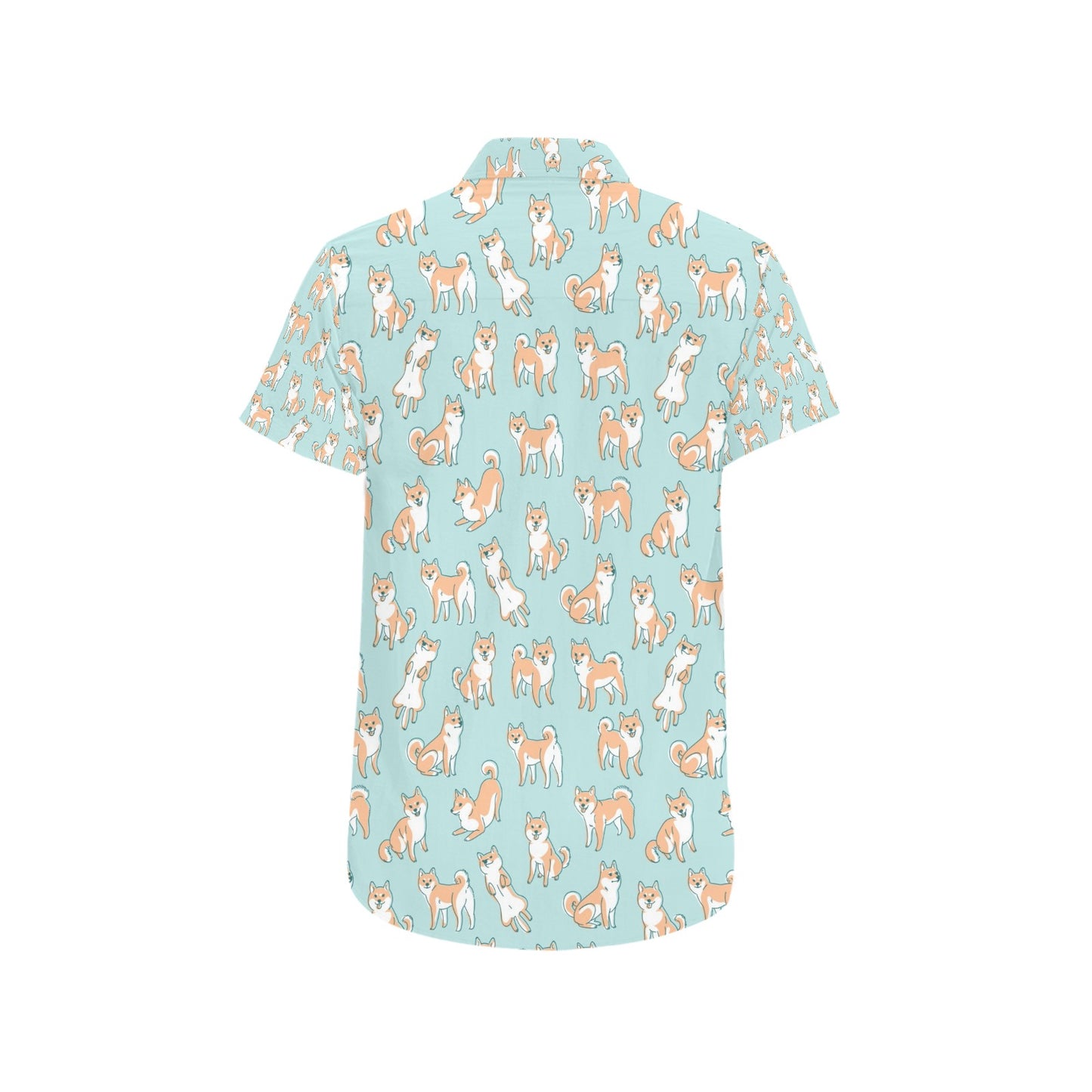 Shiba Inu Print Design LKS304 Men Short Sleeve Button Up Shirt
