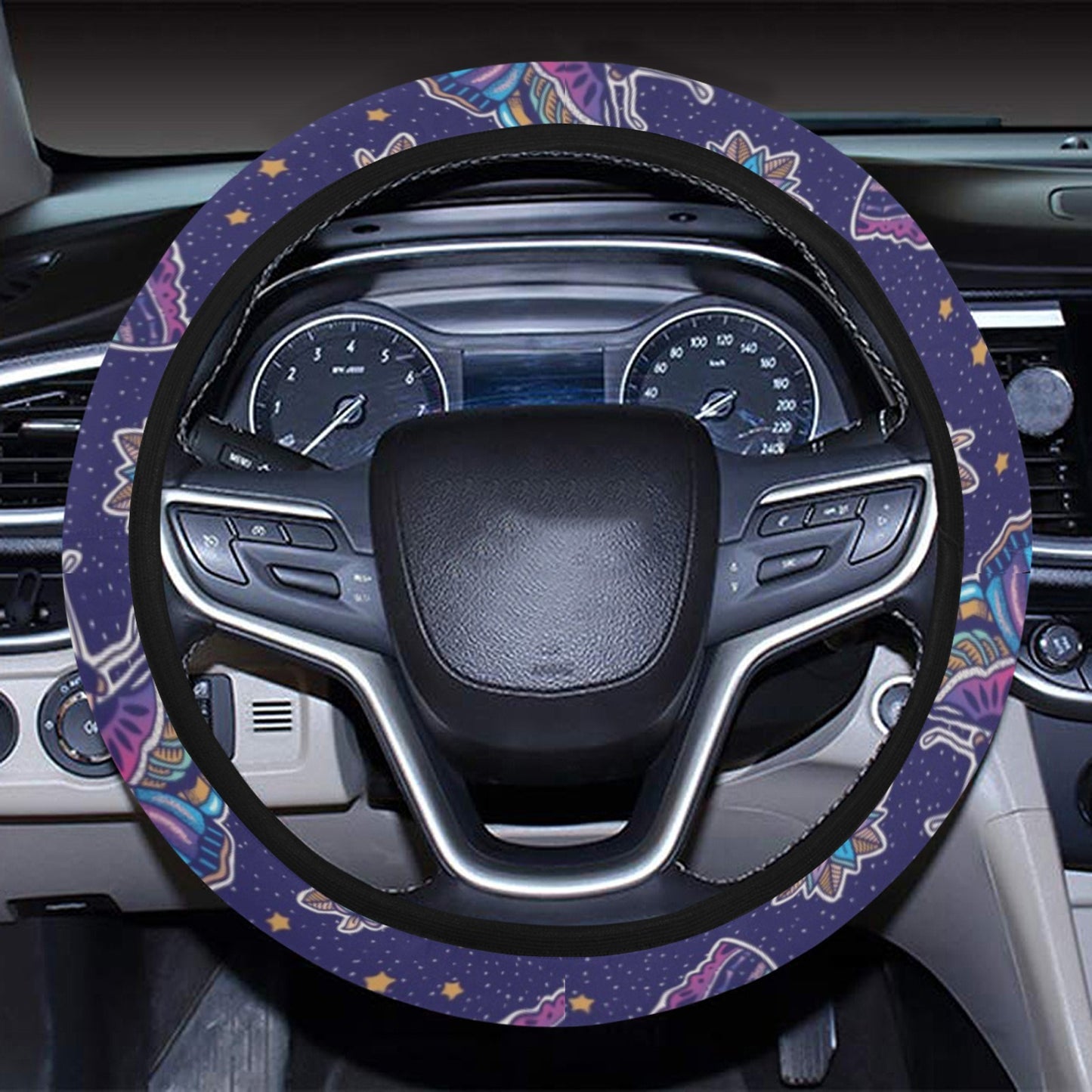 Butterfly Print Design LKS303 Steering Wheel Cover with Elastic Edge