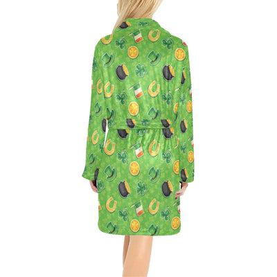 Shamrock Saint Patrick's Day Print Design LKS302 Women's Fleece Robe