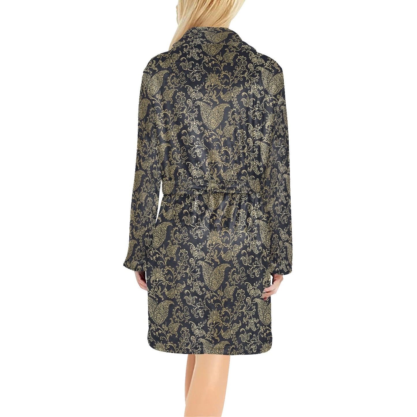 Brocade Pattern Print Design 04 Women's Fleece Robe