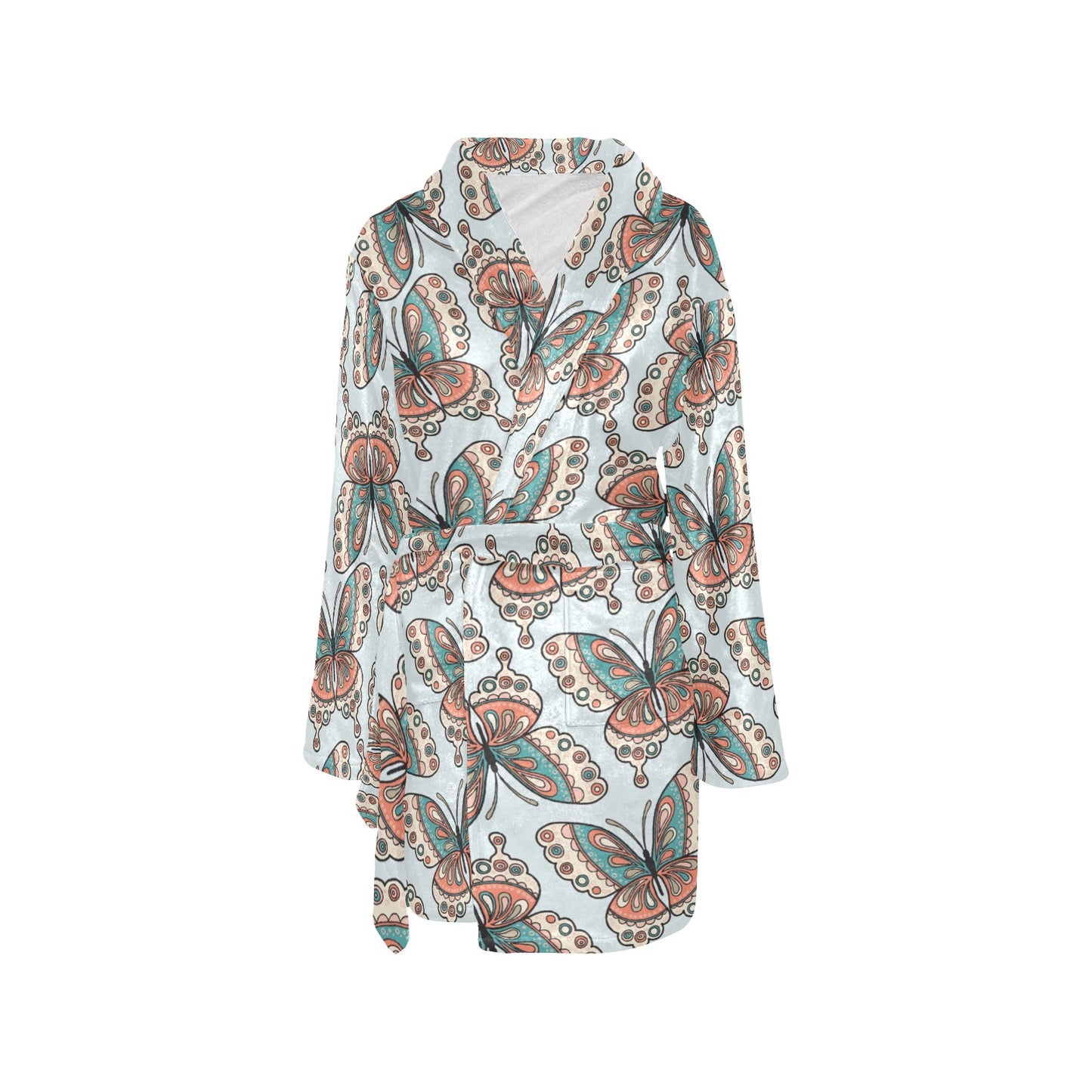 Butterfly Pattern Women's Fleece Robe