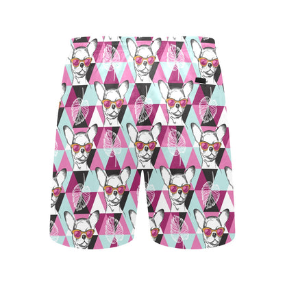 Chihuahua Cute Triangle Pattern Men's Swim Trunks Beach Shorts