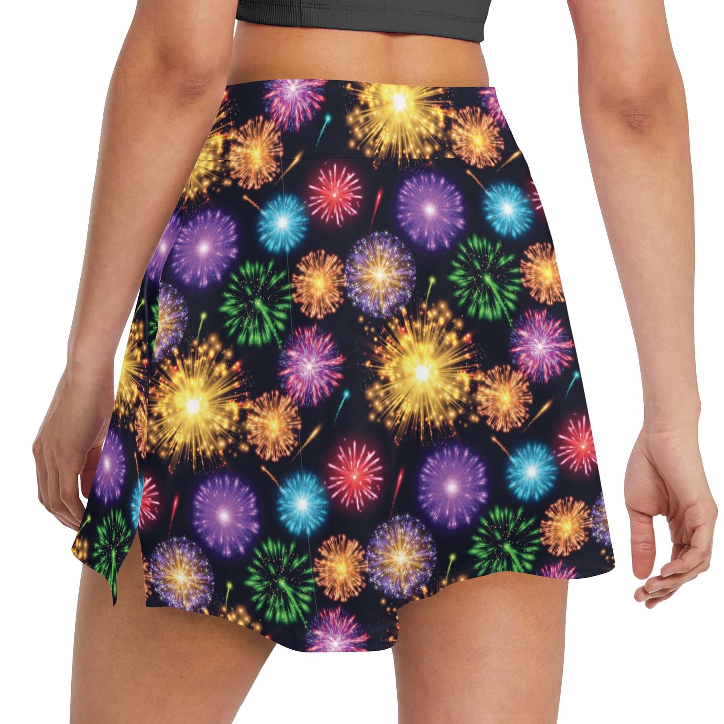 Firework Print Design LKS305 17" Golf & Pickleball Skort with Pockets
