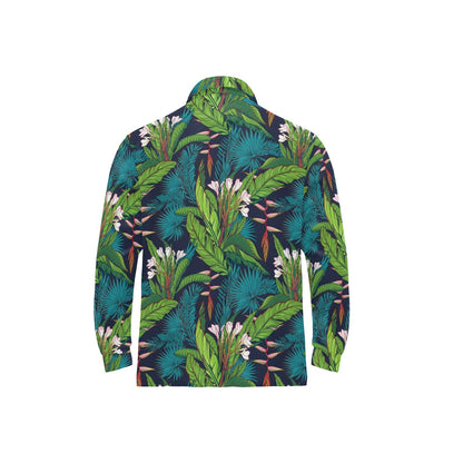 Rainforest Pattern Print Design RF01 Long Sleeve Polo Shirt For Men's