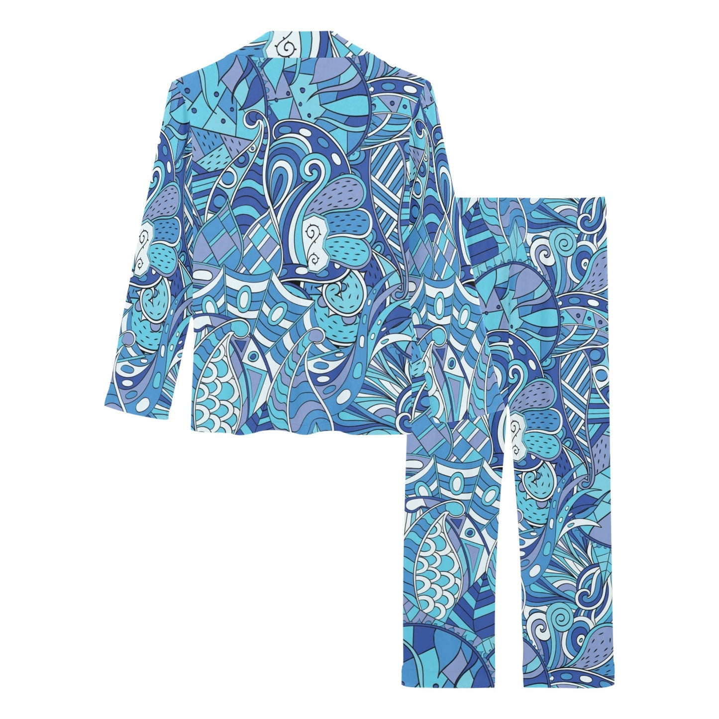 Funky Retro Pattern Print Design A02 Women's Long Pajama Set