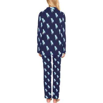 Pegasus Pattern Print Design 03 Women's Long Pajama Set