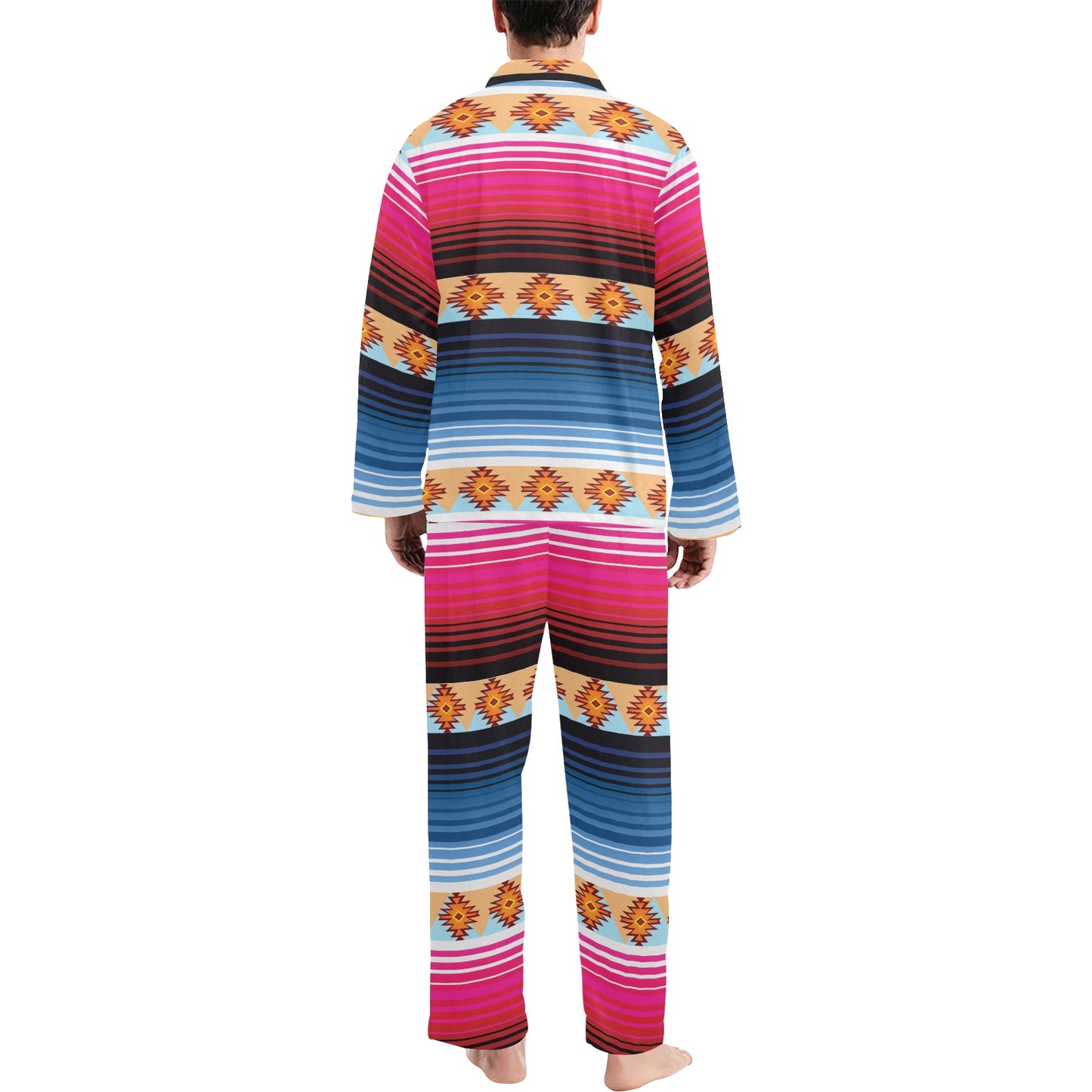 Mexican Pattern Print Design 03 Men's Long Pajama Set