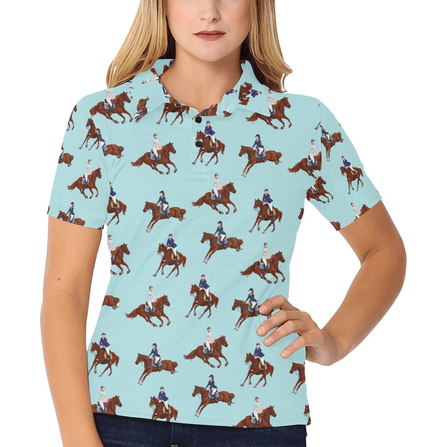 Equestrian Horse Riding Women's Polo Shirt