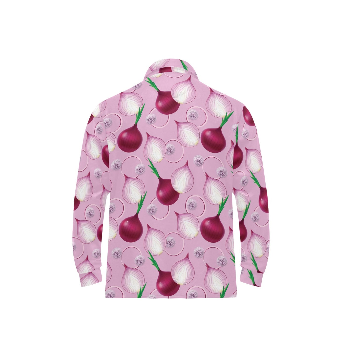 Onion Pattern Print Design A01 Long Sleeve Polo Shirt For Men's