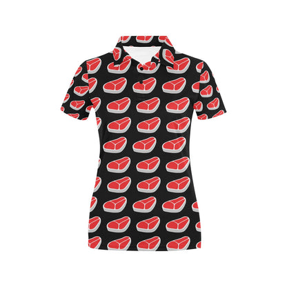 Steak Print Design LKS303 Women's Polo Shirt