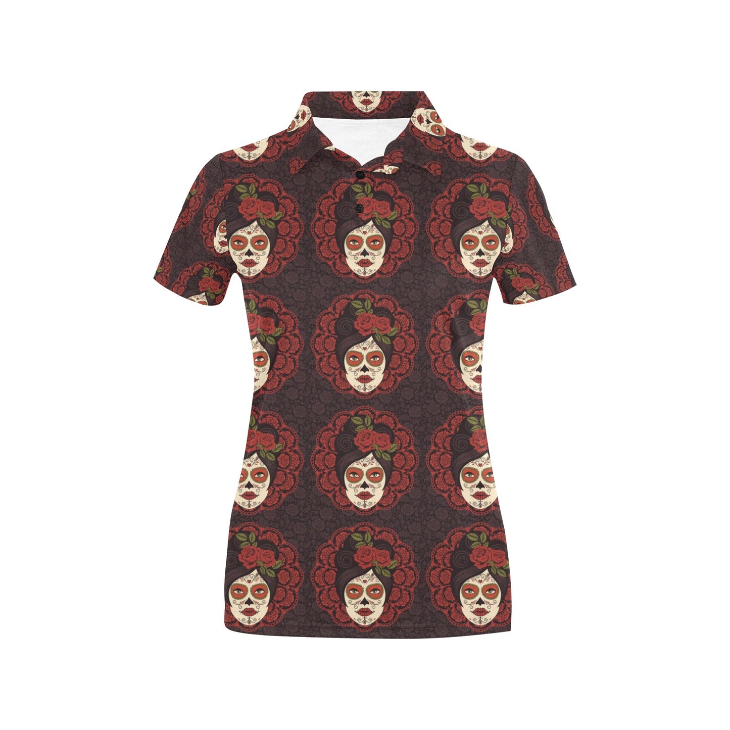 Day of the Dead Mexican Girl Women's Polo Shirt
