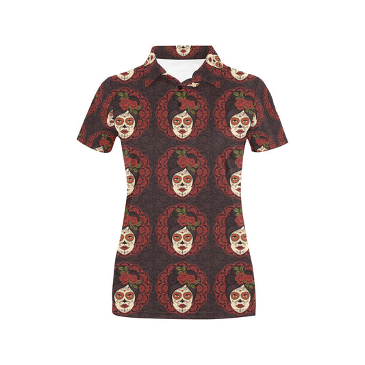 Day of the Dead Mexican Girl Women's Polo Shirt