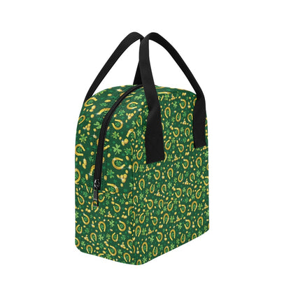 Shamrock Horse Shoes Saint Patrick's Day Print Design LKS307 Insulated Lunch Bag