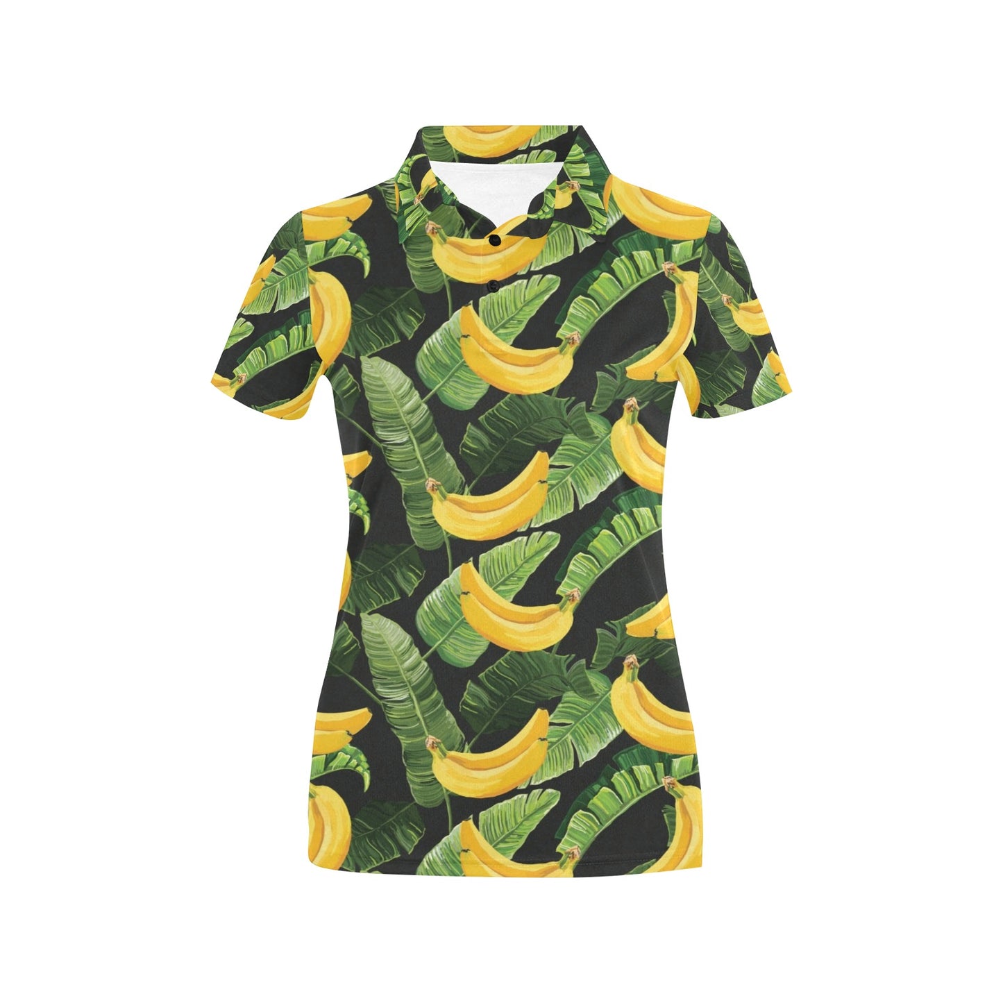 Banana Pattern Print Design BA01 Women's Polo Shirt