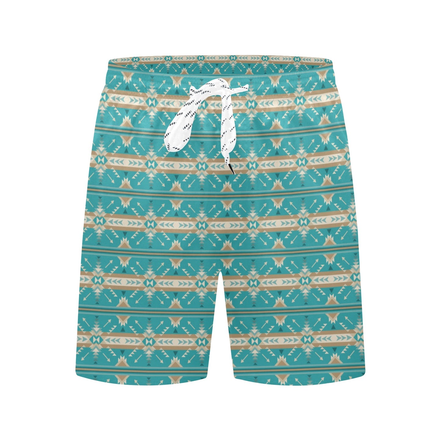 Southwest Native Design Themed Print Men's Swim Trunks Beach Shorts