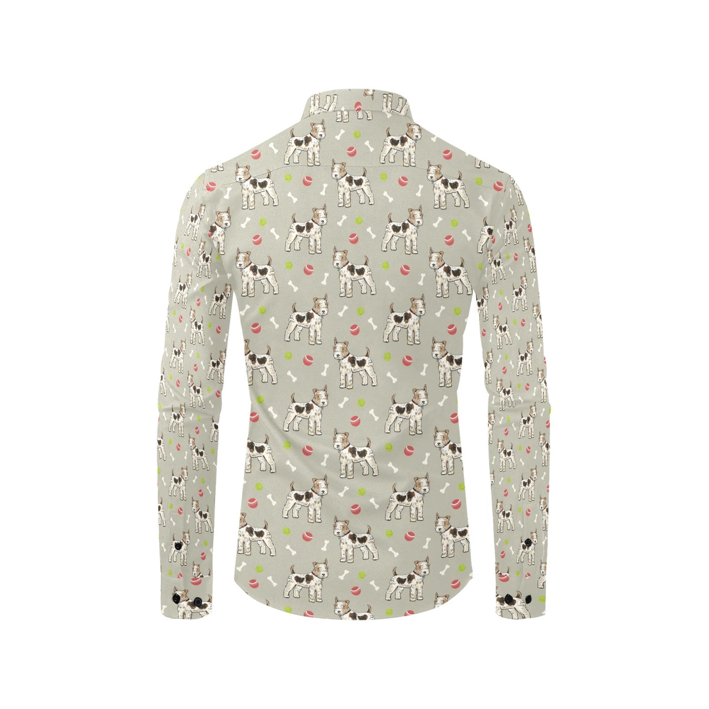 Toy Fox Terriers Print Design LKS301 Men's Long Sleeve Dress Shirt