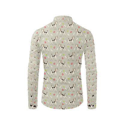 Toy Fox Terriers Print Design LKS301 Men's Long Sleeve Dress Shirt