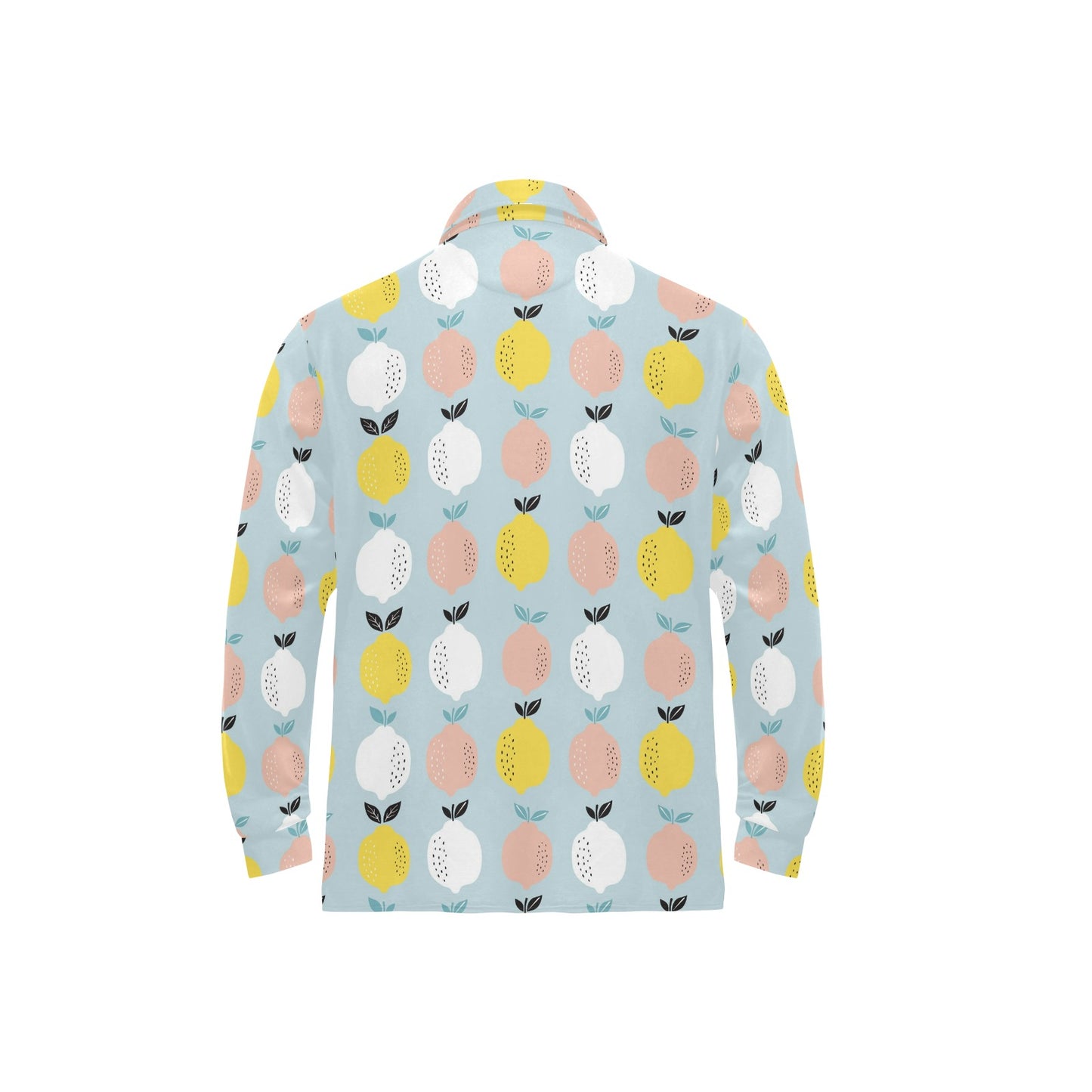 Citrus  Pattern Print Design 03 Long Sleeve Polo Shirt For Men's