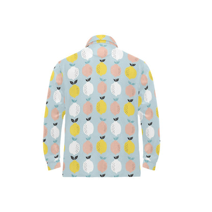 Citrus  Pattern Print Design 03 Long Sleeve Polo Shirt For Men's
