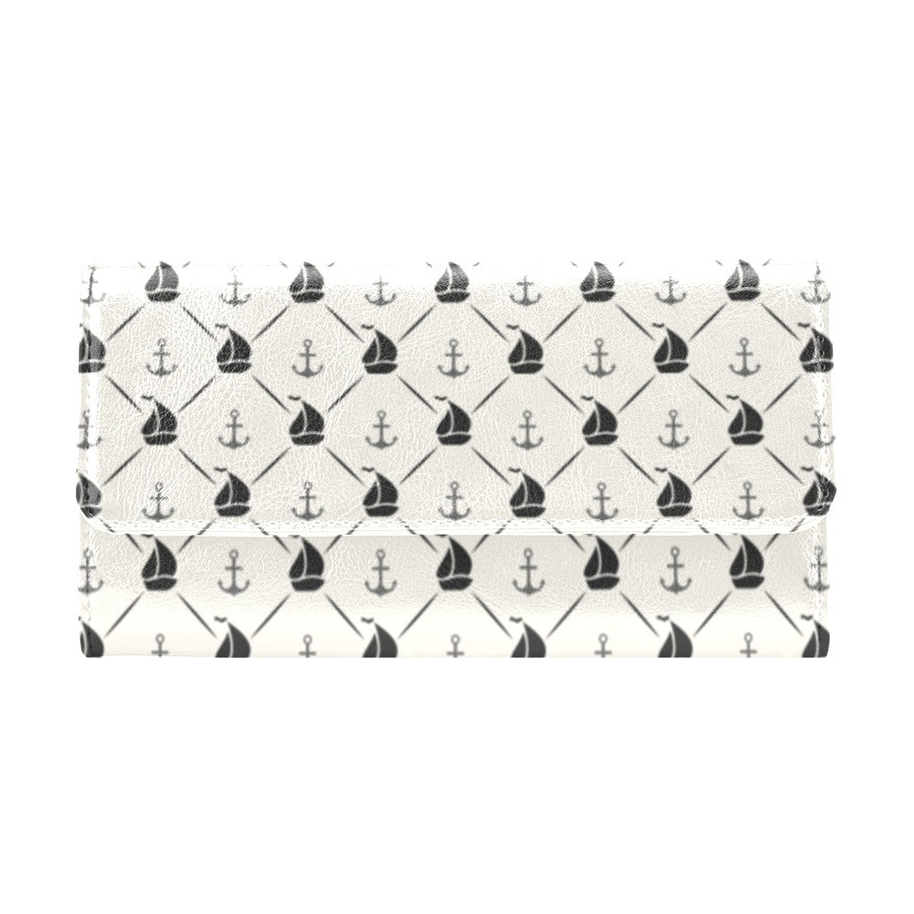 Sailboat Print Design LKS302 Women's Trifold Wallet