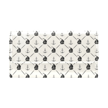 Sailboat Print Design LKS302 Women's Trifold Wallet