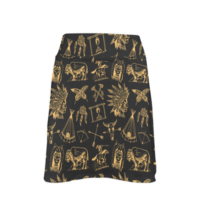 American indian Gold Style 17" Golf & Pickleball Skort with Pockets