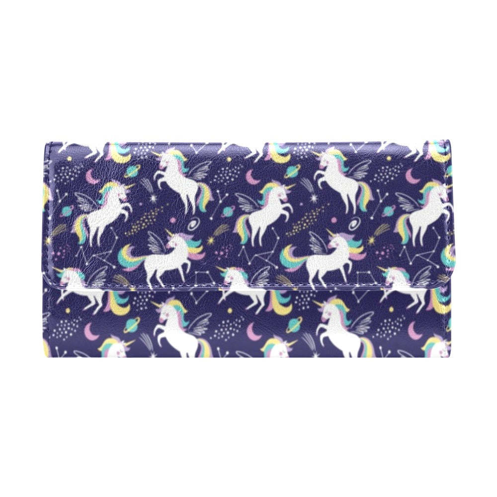 Unicorn Print Design LKS305 Women's Trifold Wallet