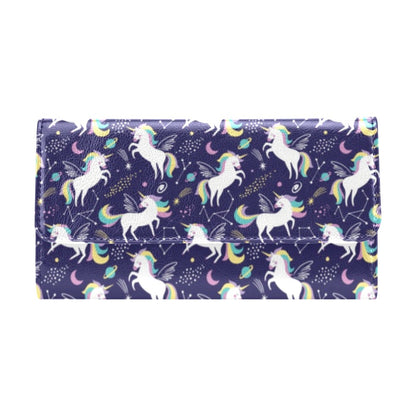 Unicorn Print Design LKS305 Women's Trifold Wallet