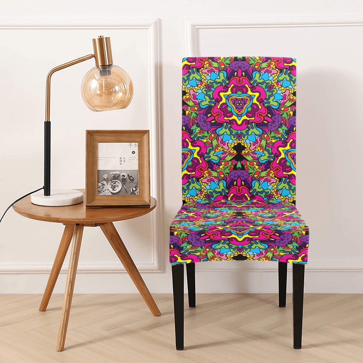 Trippy Print Design LKS303 Dining Chair Slipcover