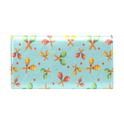 Maracas Print Design LKS402 Women's Trifold Wallet