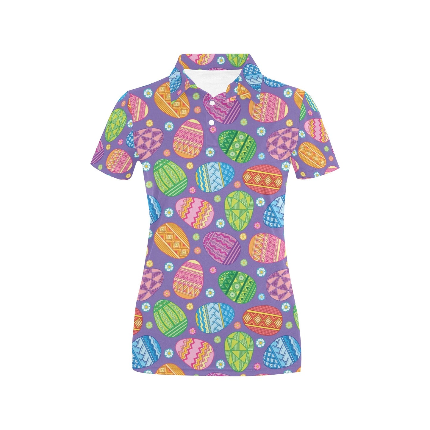 Easter Eggs Pattern Print Design RB010 Women's Polo Shirt