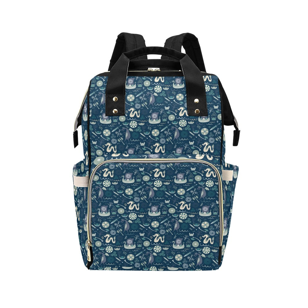Vikings Print Design LKS305 Diaper Bag Backpack